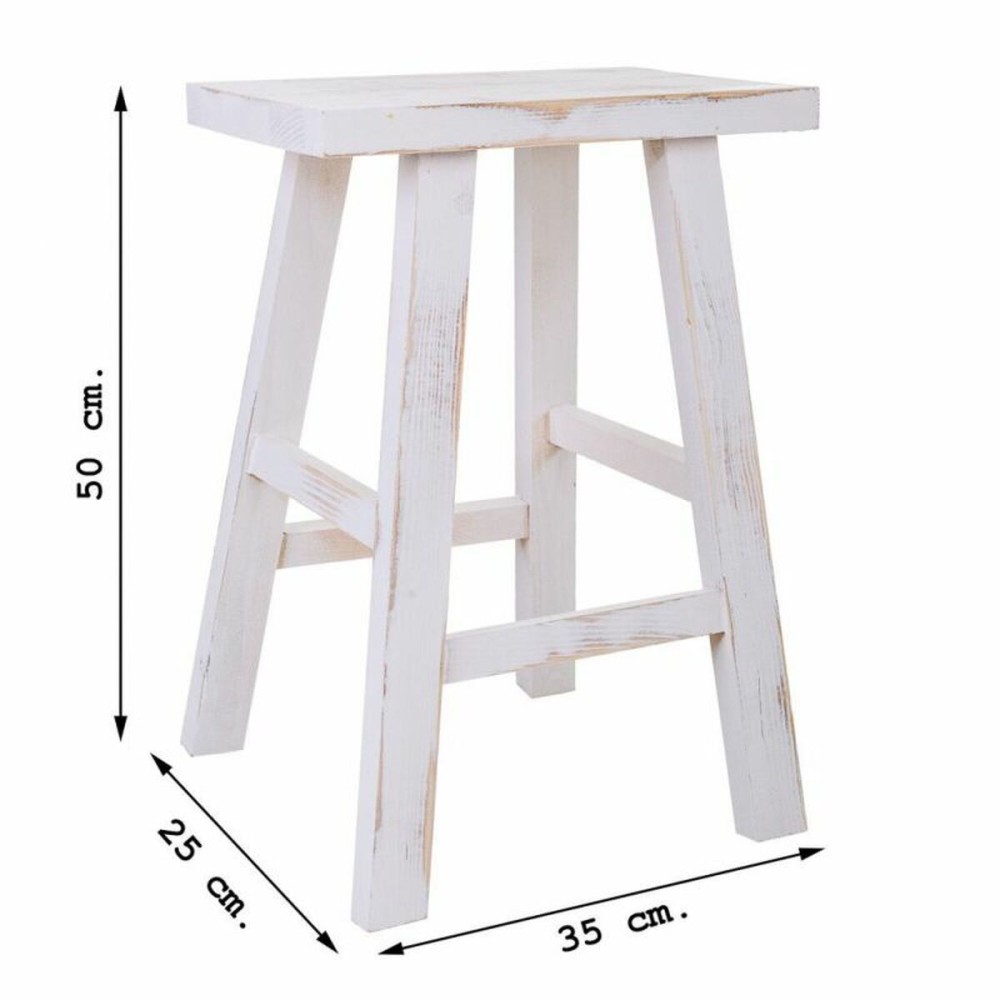 Tabouret Alexandra House Living Blanc Pin 25 x 50 x 35 cm