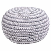 Pouffe Alexandra House Living White Grey polystyrene 45 x 30 x 45 cm