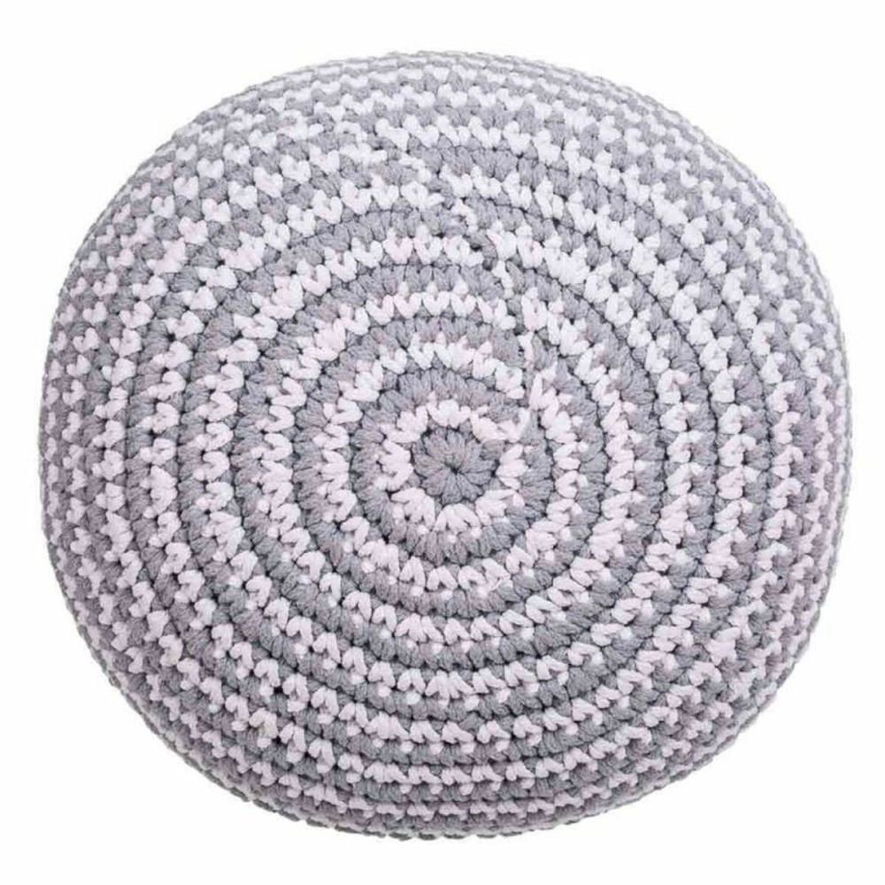 Pouf Alexandra House Living Blanc Gris polystyrène 45 x 30 x 45 cm