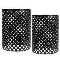 Flower Pot Stand Alexandra House Living Black Iron Tile 38 x 50 x 38 cm 2 Pieces