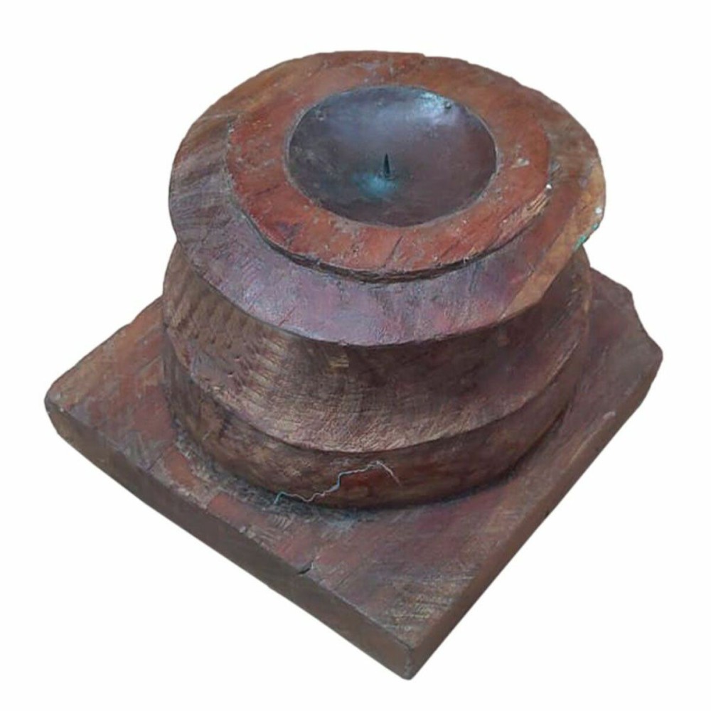 Candle Holder Alexandra House Living Brown Recycled Wood 26 x 23 x 26 cm