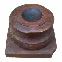 Candle Holder Alexandra House Living Brown Recycled Wood 26 x 23 x 26 cm