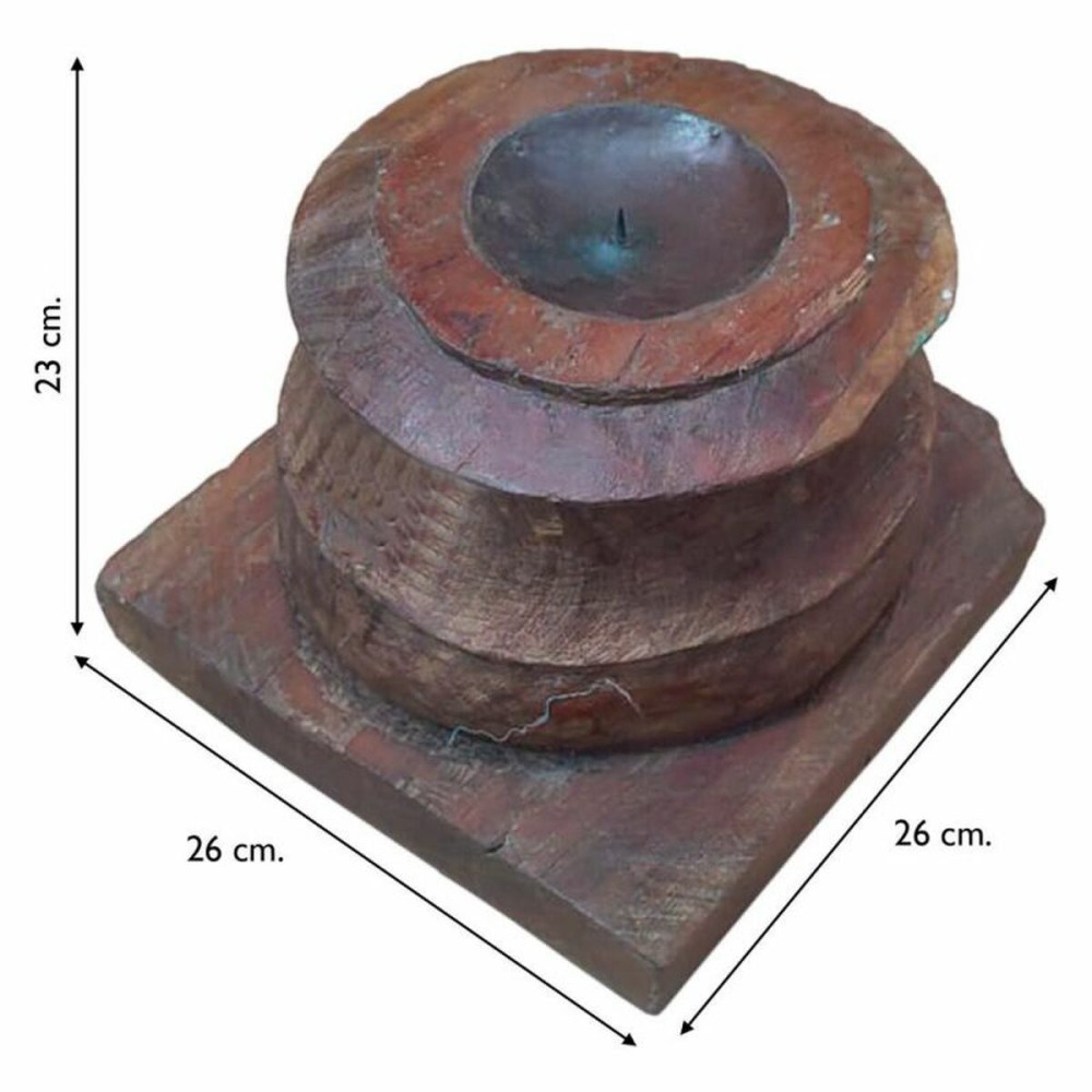 Kerzenleuchter Alexandra House Living Braun Recyceltes Holz 26 x 23 x 26 cm