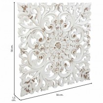 Wall Decoration Alexandra House Living White Fir wood MDF Wood 1 x 56 x 56 cm