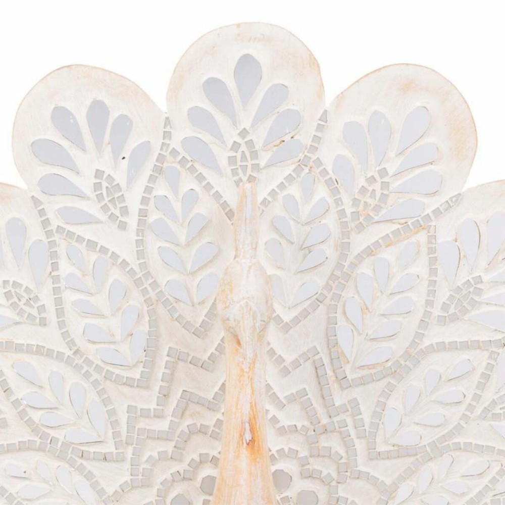 Decorative Figure Alexandra House Living Natural Glass MDF Wood Peacock 53 x 12 x 46 cm