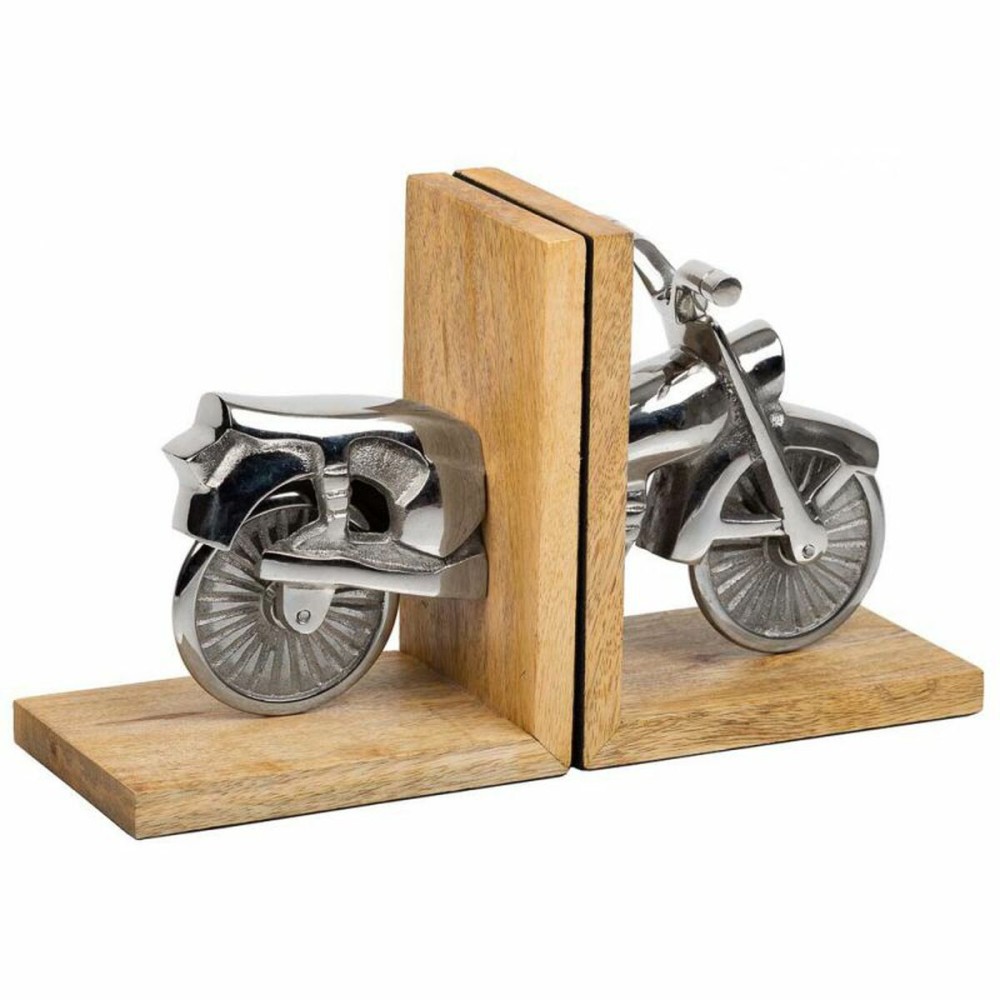 Bookend Alexandra House Living Aluminium Mango wood Motorbike 10 x 17 x 30 cm