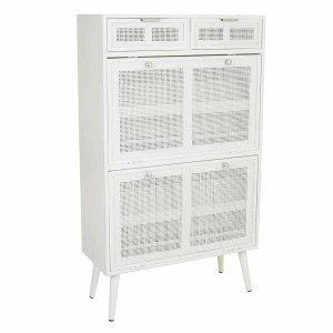 Shoe cupboard Alexandra House Living White 32 x 120 x 70 cm Grille