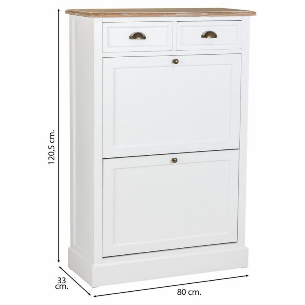 Shoe cupboard Alexandra House Living White Brown 33 x 120 x 80 cm