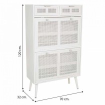 Shoe cupboard Alexandra House Living White 32 x 120 x 70 cm Grille