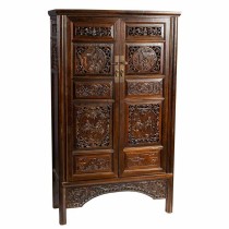 Cupboard Alexandra House Living Brown Wood Elm wood 40 x 160 x 95 cm Oriental 2 Shelves