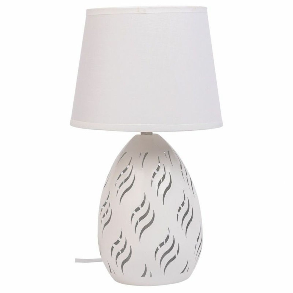 Lampe de bureau Alexandra House Living Blanc Métal Tissu 220-240 V 18 x 31 x 18 cm