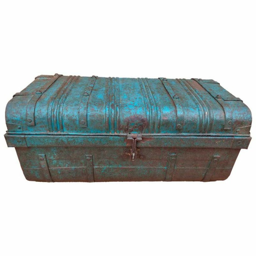 Dekorativer Koffer Alexandra House Living Blau Eisen Handwerks-Stil 36 x 19 x 66 cm