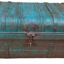 Decorative suitcase Alexandra House Living Blue Iron Traditional style 36 x 19 x 66 cm