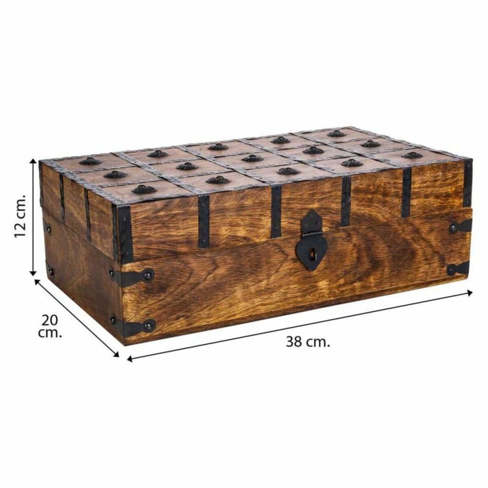 Truhe Alexandra House Living Braun Metall Mango-Holz 20 x 12 x 38 cm Handwerks-Stil