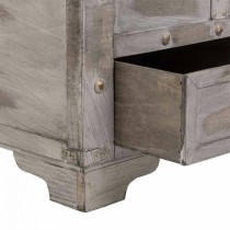 Chest Alexandra House Living Grey PVC Wood Metal 45 x 45 x 90 cm Estilo vintage