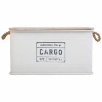 Truhe Alexandra House Living Cargo Weiß Hanf Metall Tannenholz 38 x 60 x 33 cm