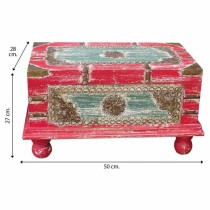 Coffre Alexandra House Living Rouge Bois de manguier 28 x 27 x 50 cm Style artisanal