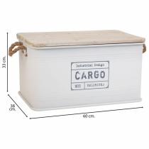 Truhe Alexandra House Living Cargo Weiß Hanf Metall Tannenholz 38 x 60 x 33 cm