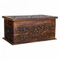 Coffre Alexandra House Living Marron Bois de manguier 15 x 15 x 26 cm Style artisanal