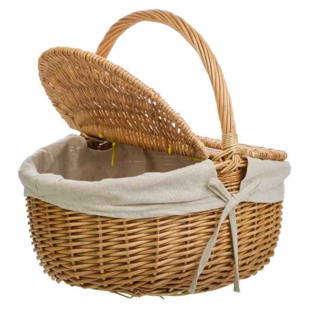 Picnic Basket Alexandra House Living wicker Willow wood 32 x 37 x 41 cm Natural