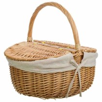 Picnic Basket Alexandra House Living wicker Willow wood 32 x 37 x 41 cm Natural