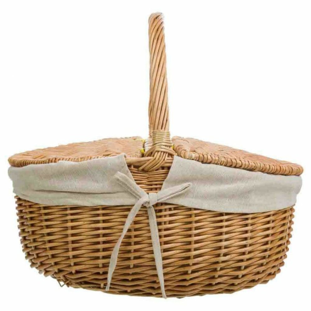 Picnic Basket Alexandra House Living wicker Willow wood 32 x 37 x 41 cm Natural