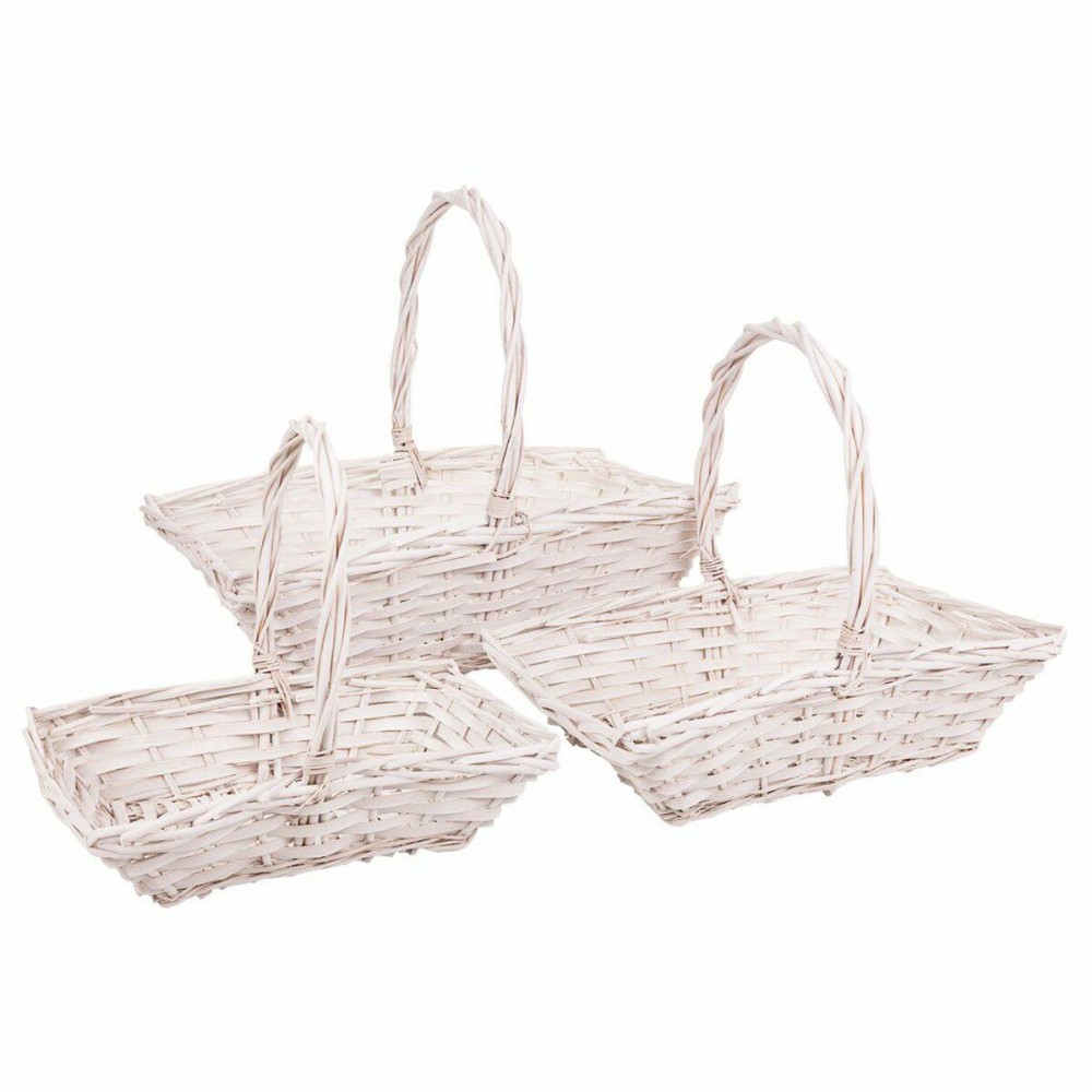 Set de basket Alexandra House Living osier Bois de saule 3 Pièces