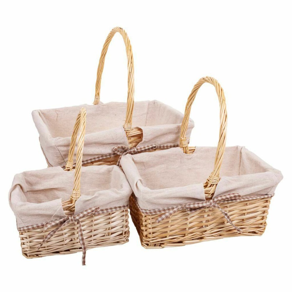 Basket set Alexandra House Living wicker Willow wood Natural 3 Pieces