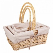 Set de basket Alexandra House Living osier Bois de saule Naturel 3 Pièces