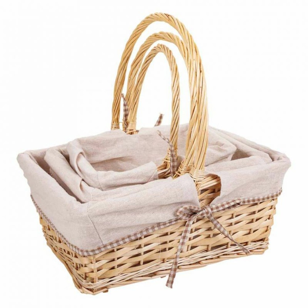 Basket set Alexandra House Living wicker Willow wood Natural 3 Pieces