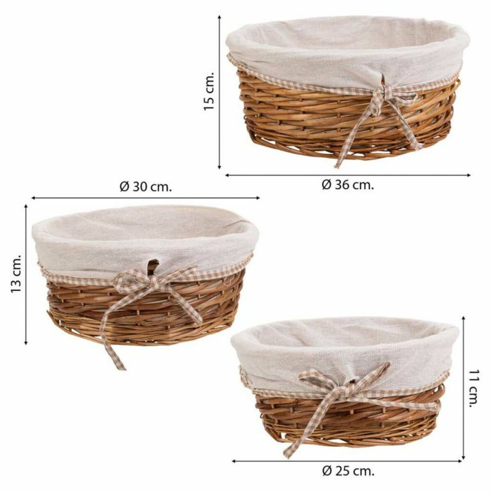 Set of Baskets Alexandra House Living Natural wicker Willow wood 3 Pieces