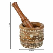 Mortar and pestle Alexandra House Living Mango wood 14 x 25 x 14 cm Brown