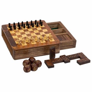 Set de jeux traditionnels Alexandra House Living Marron 16 x 3 x 15 cm 3-en-1