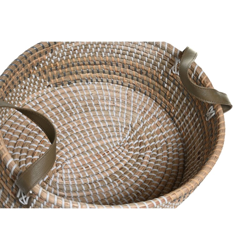 Set de basket DKD Home Decor 45 x 35 x 18 cm Polyuréthane Tropical Herbier marin