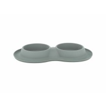 Dog Feeder Trixie Grey Stainless steel Ø 16 cm Double 2 × 0,4 L 40 × 5 × 23 cm (2 Units)