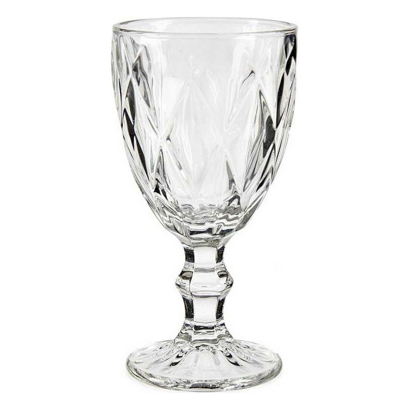 Wine glass Diamond Transparent Glass 330 ml (6 Units)