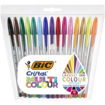 Set of Biros Bic Cristal Multicolor 15 Pieces Multicolour 0,42 mm (15 Pieces)