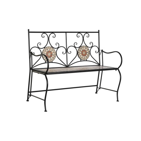 Banc DKD Home Decor Noir Multicouleur Mosaïque 111 x 54 x 88 cm