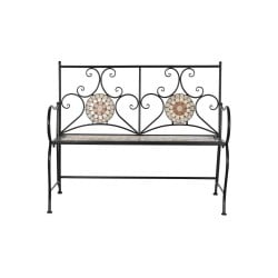 Banc DKD Home Decor Noir Multicouleur Mosaïque 111 x 54 x 88 cm