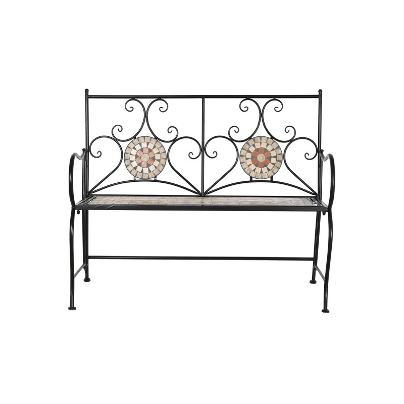 Banc DKD Home Decor Noir Multicouleur Mosaïque 111 x 54 x 88 cm