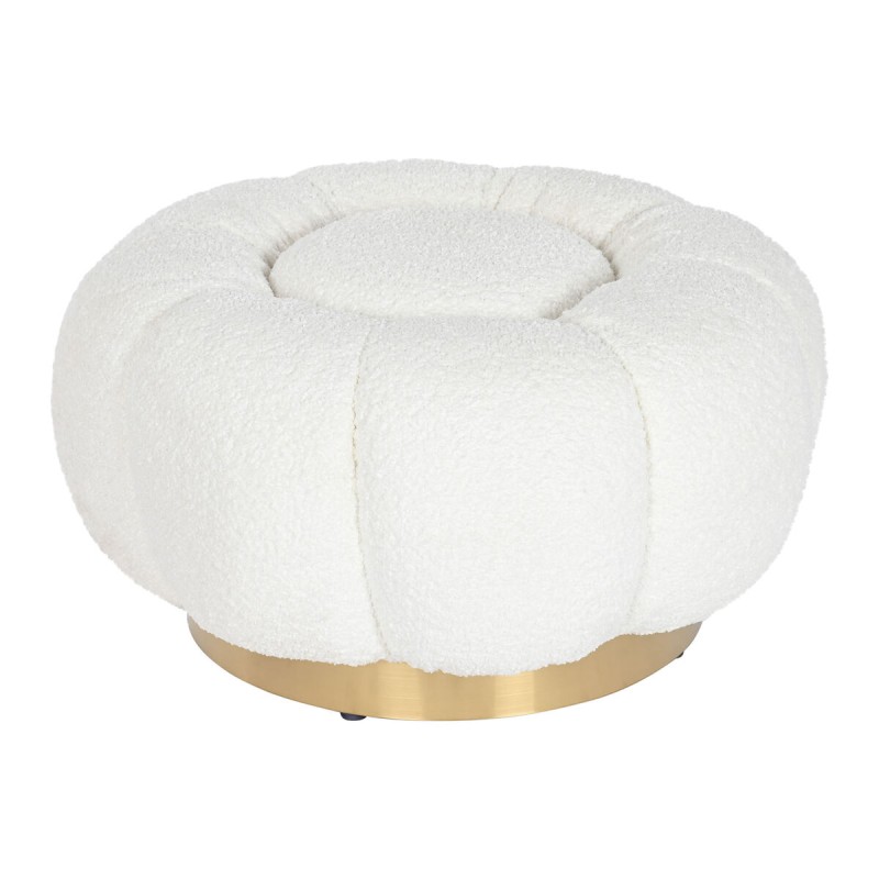 Repose-pied Home ESPRIT Blanc Polyester Métal 65 x 65 x 35 cm