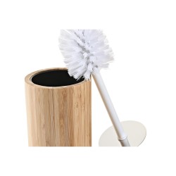 Brosse de salle de wc DKD Home Decor Argenté Naturel Métal Bambou 10 x 10 x 36,8 cm