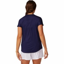 Women’s Short Sleeve T-Shirt Asics Court Piping Blue