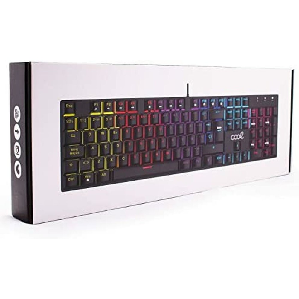 Tastatur Cool Austin Schwarz Qwerty Spanisch RGB