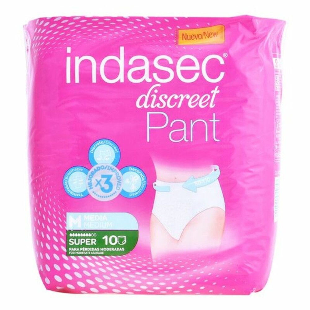 Incontinence Nappies Pant Super Talla Mediana Indasec Pant Super (10 uds)