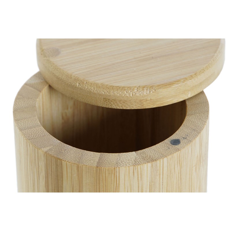 Salière avec couvercle DKD Home Decor Naturel Bambou 8,5 x 8,5 x 8,5 cm