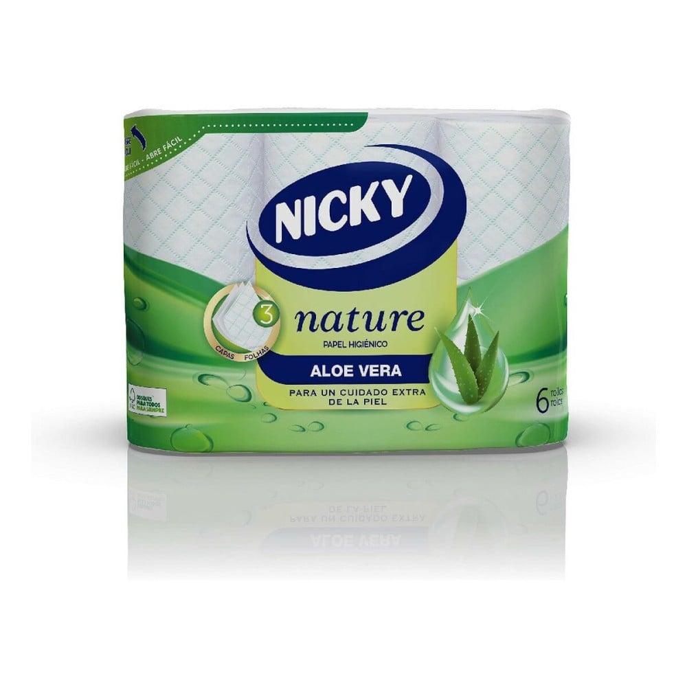 Toilettenpapierrollen Nature Aloe Vera Nicky Nature Aloe Vera (6 uds)