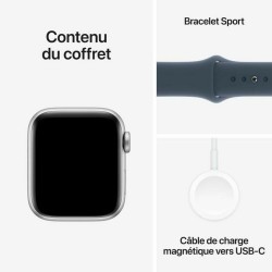 Montre intelligente Apple Watch SE Bleu Argenté 40 mm S/M (Reconditionné A)