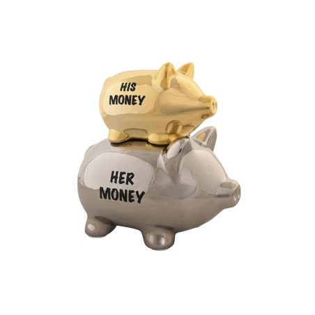 Money box DKD Home Decor Dolomite Children's Modern Pig 17 x 12 x 18,5 cm