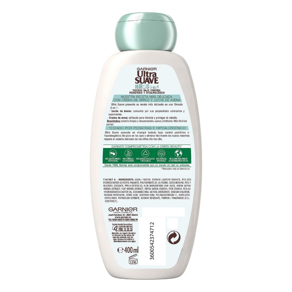 Shampoing pour enfants Garnier Ultra Suave Avoine Shampooing et après-shampooing 400 ml